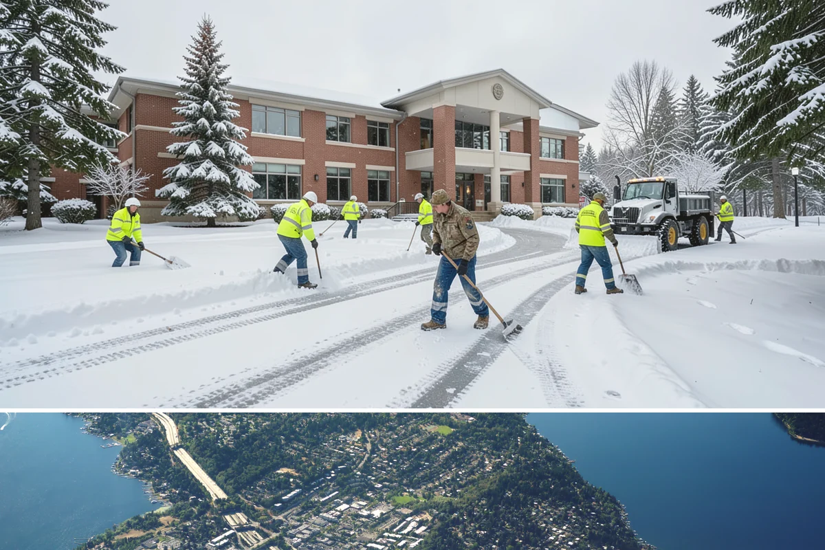 ATV Snow Plowing in Mercer Island, King County, WA - ATV plowing is most useful during the residential snow window from December through February.