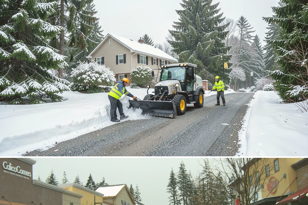 ATV Snow Plowing in Mill Creek, Snohomish County, WA - ATV plowing is most useful during the residential snow window from December through February.