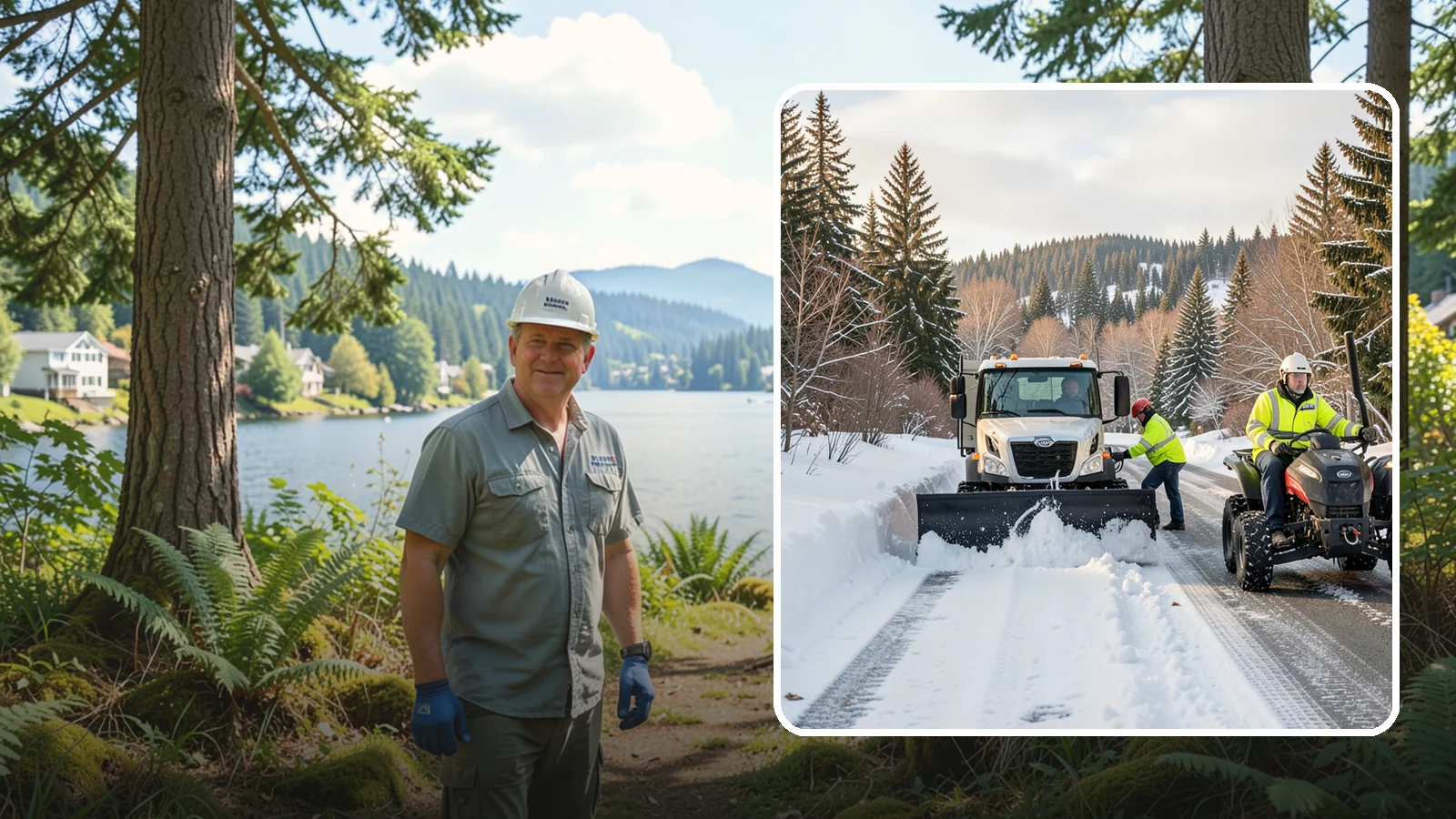 ATV Snow Plowing in Milton, King County, WA - Our plow-equipped ATVs clear tight residential drives and pathways that full-size trucks cannot reach.