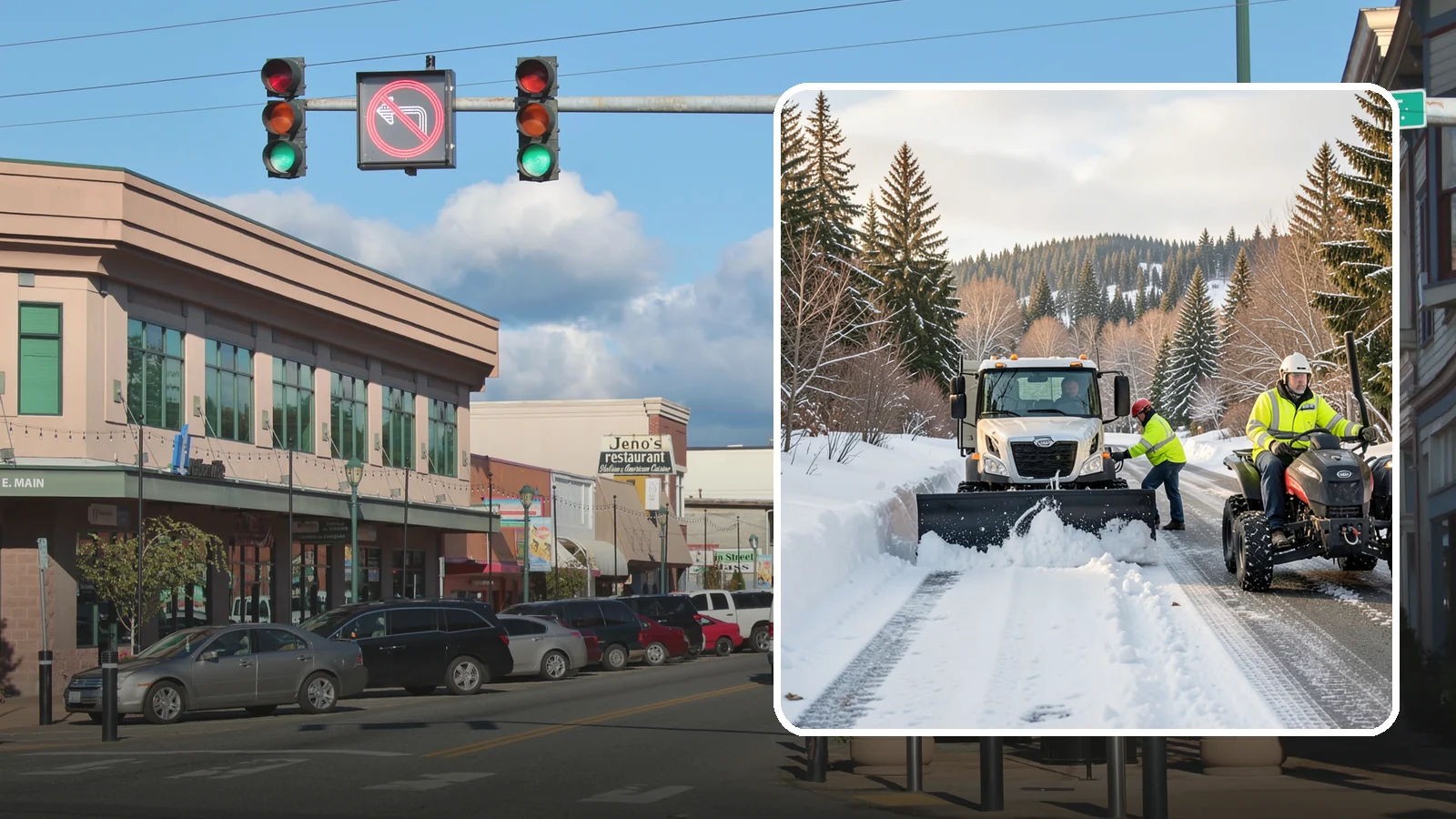 ATV Snow Plowing in Monroe, Snohomish County, WA - Our plow-equipped ATVs clear tight residential drives and pathways that full-size trucks cannot reach.
