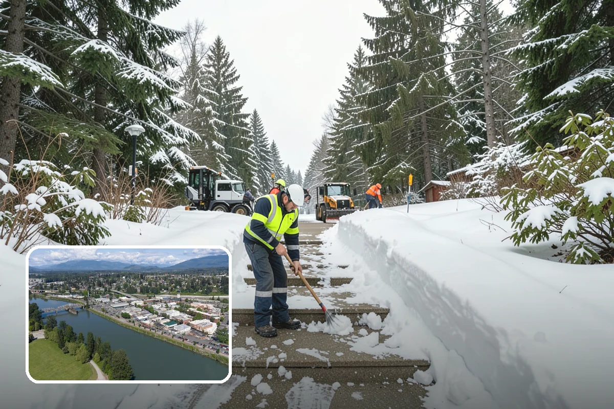 ATV Snow Plowing in Mount Vernon, Skagit County, WA - Access to narrow drives and tight courtyards