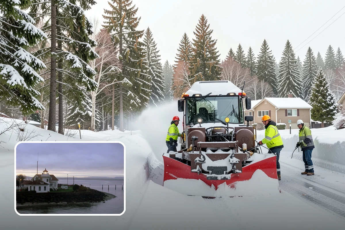 ATV Snow Plowing in Mukilteo, Snohomish County, WA - Access to narrow drives and tight courtyards