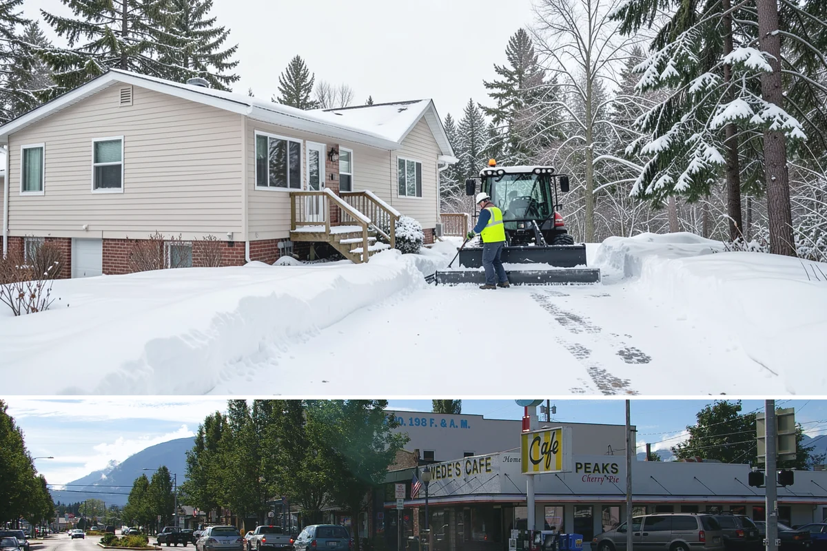 ATV Snow Plowing in North Bend, King County, WA - ATV plowing is most useful during the residential snow window from December through February.