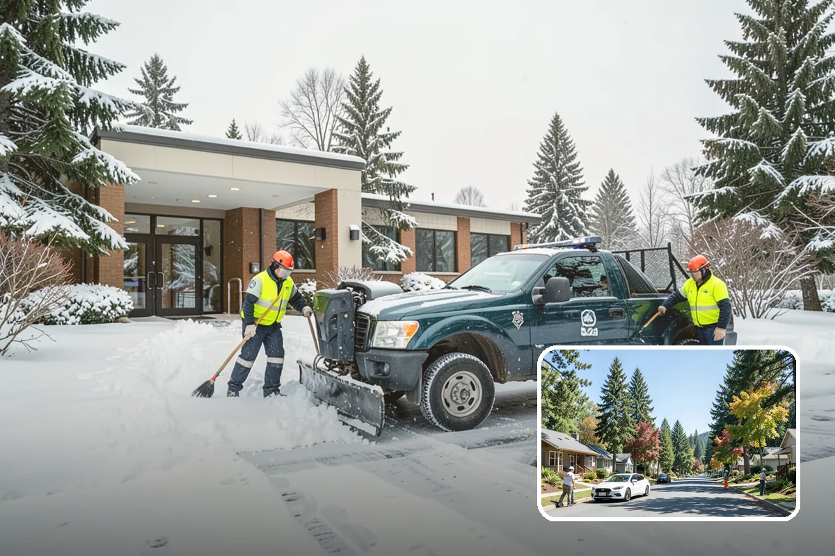 ATV Snow Plowing in Orting, Pierce County, WA - Access to narrow drives and tight courtyards