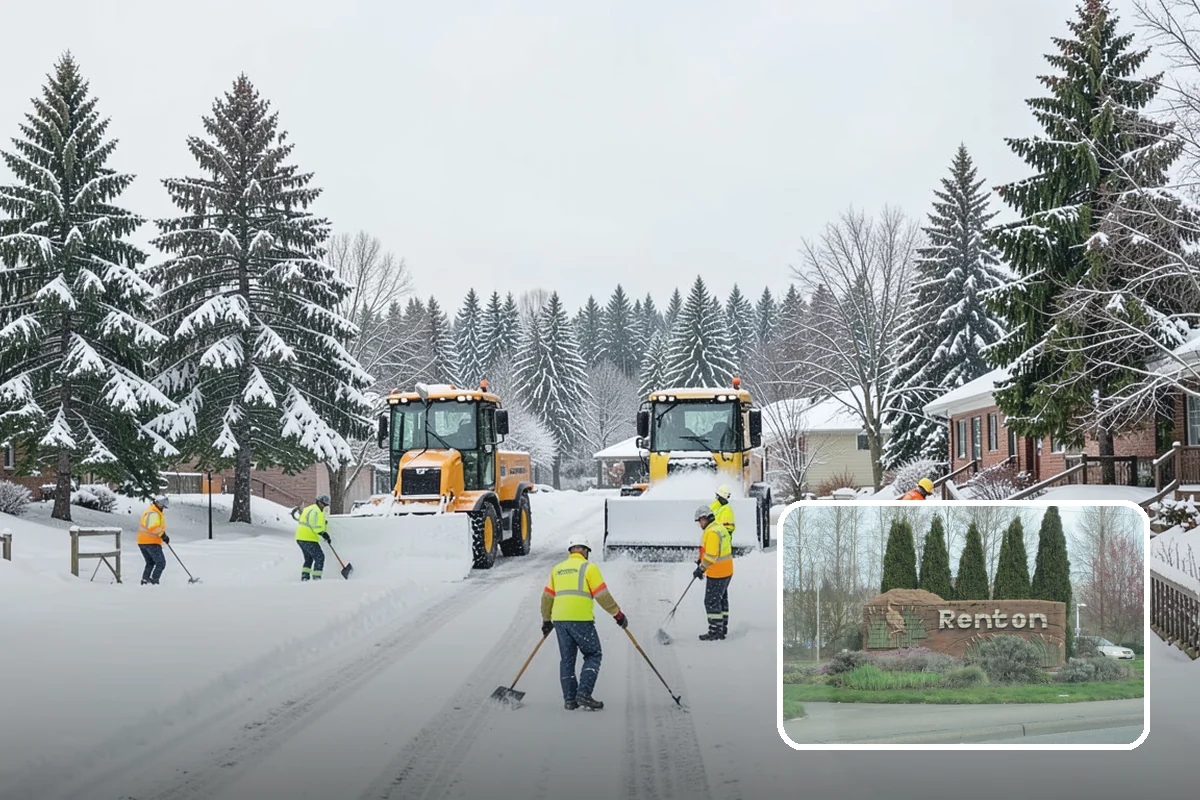 ATV Snow Plowing in Renton, King County, WA - Access to narrow drives and tight courtyards