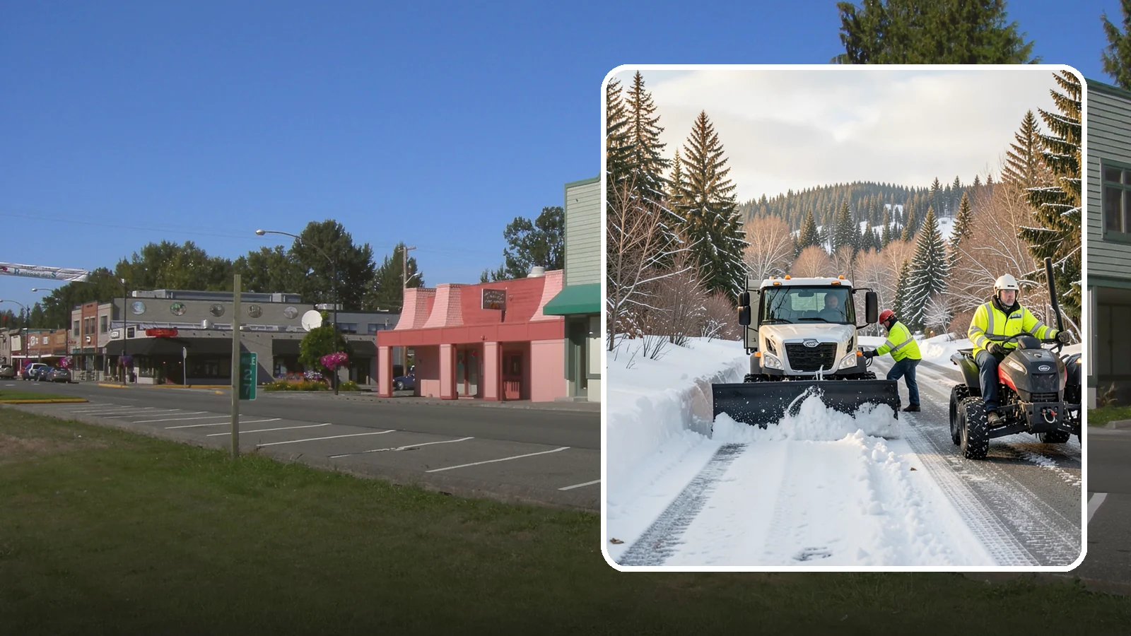 ATV Snow Plowing in Snoqualmie, King County, WA - Our plow-equipped ATVs clear tight residential drives and pathways that full-size trucks cannot reach.