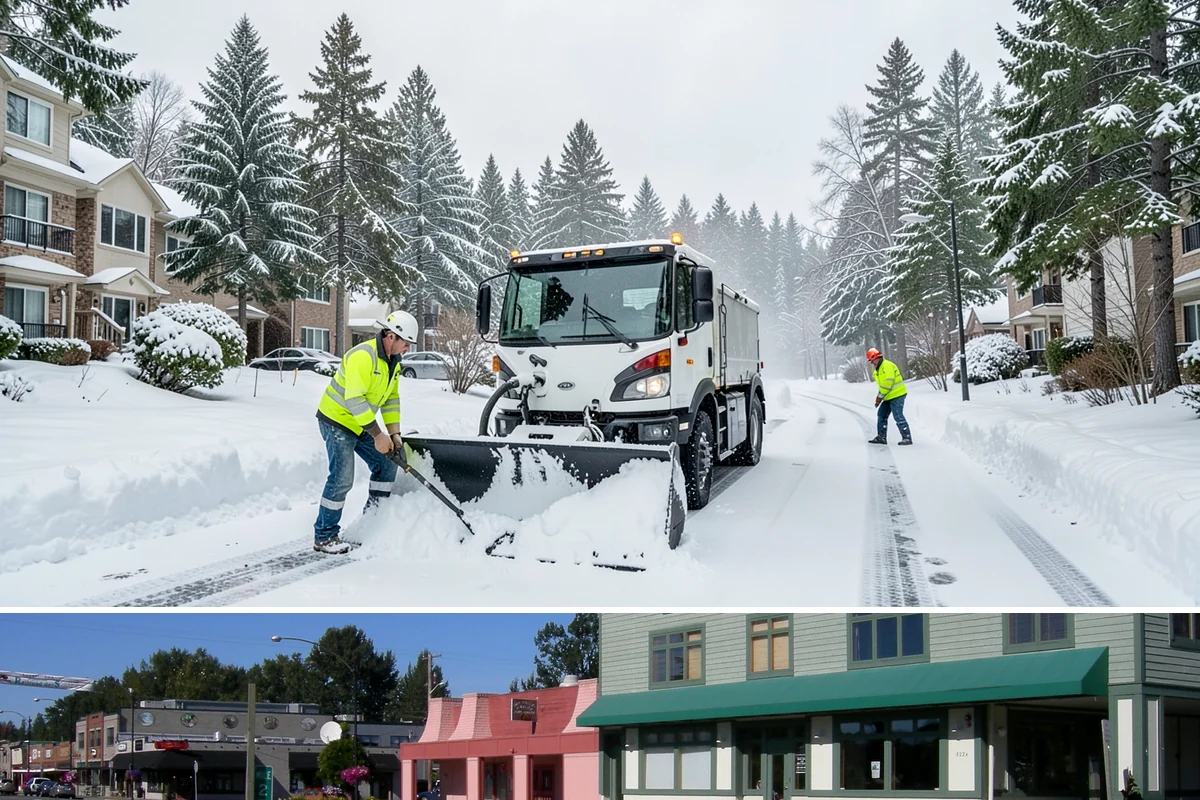 ATV Snow Plowing in Snoqualmie, King County, WA - ATV plowing is most useful during the residential snow window from December through February.