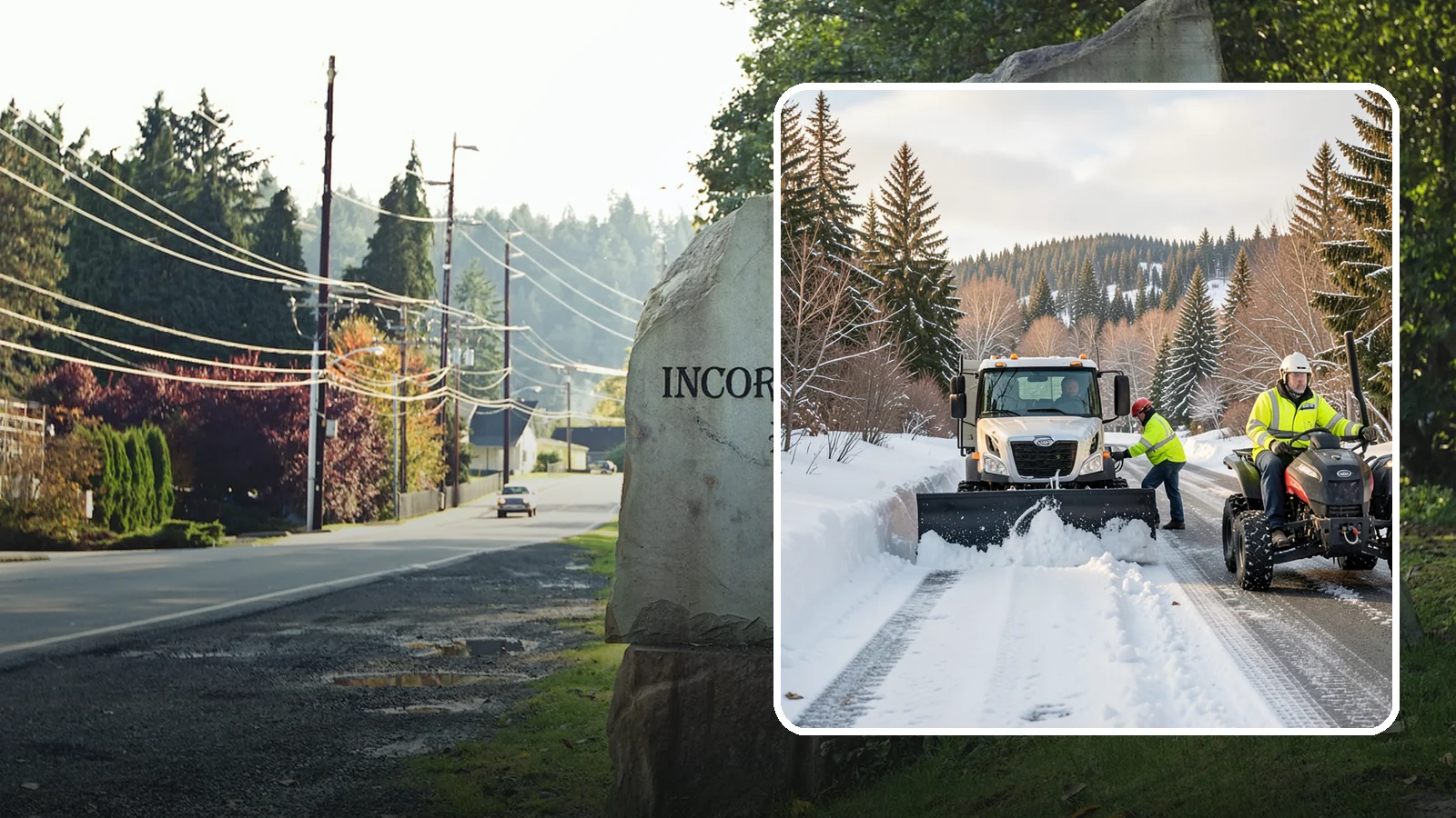 ATV Snow Plowing in Wilkeson, Pierce County, WA - Our plow-equipped ATVs clear tight residential drives and pathways that full-size trucks cannot reach.