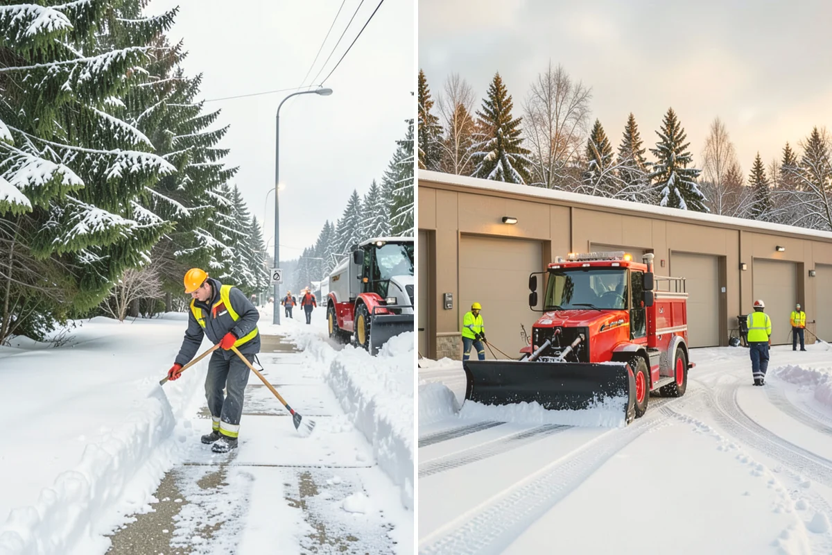 Auto Repair Shop Snow Removal in Algona, King County, WA - Map bay aprons, drive lanes, and customer parking