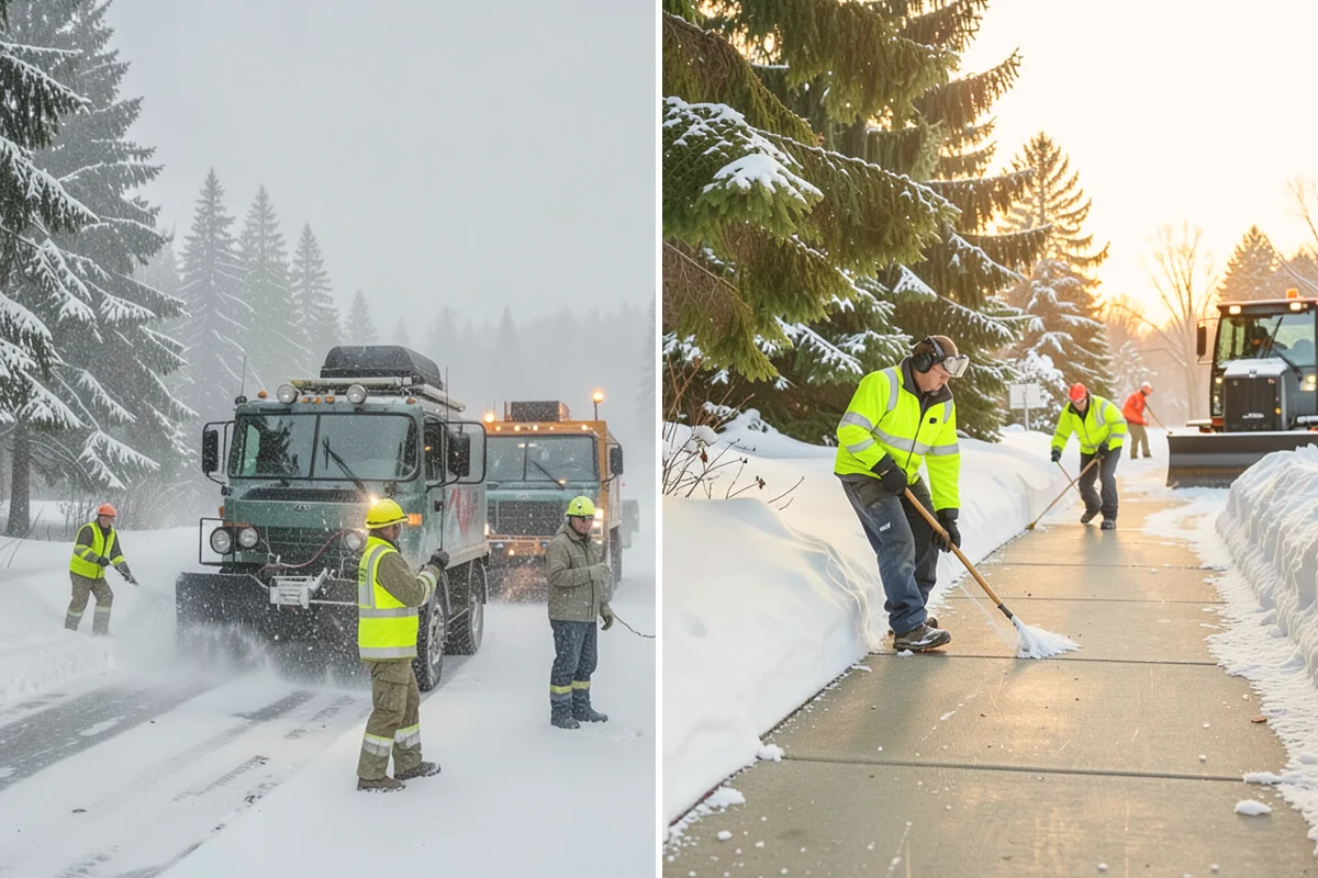 Auto Repair Shop Snow Removal in Bellevue, King County, WA - Map bay aprons, drive lanes, and customer parking