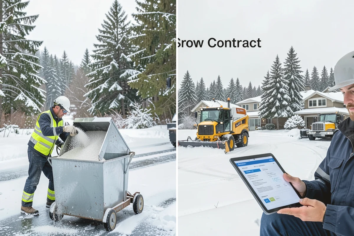 Auto Repair Shop Snow Removal in Black Diamond, King County, WA - Map bay aprons, drive lanes, and customer parking