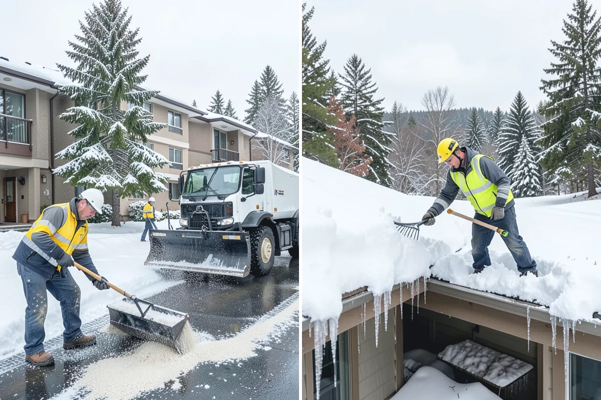 Auto Repair Shop Snow Removal in Bonney Lake, Pierce County, WA - Map bay aprons, drive lanes, and customer parking
