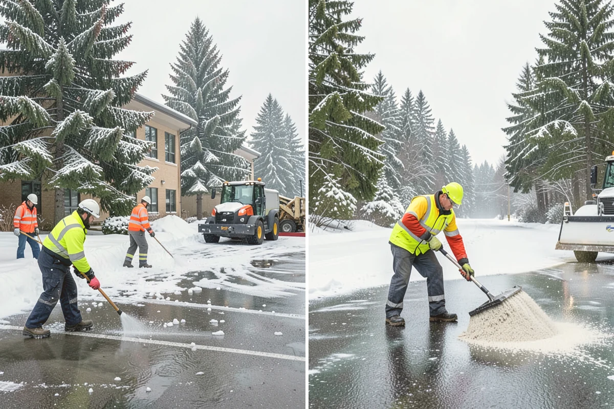 Auto Repair Shop Snow Removal in Bothell, King County, WA - Map bay aprons, drive lanes, and customer parking