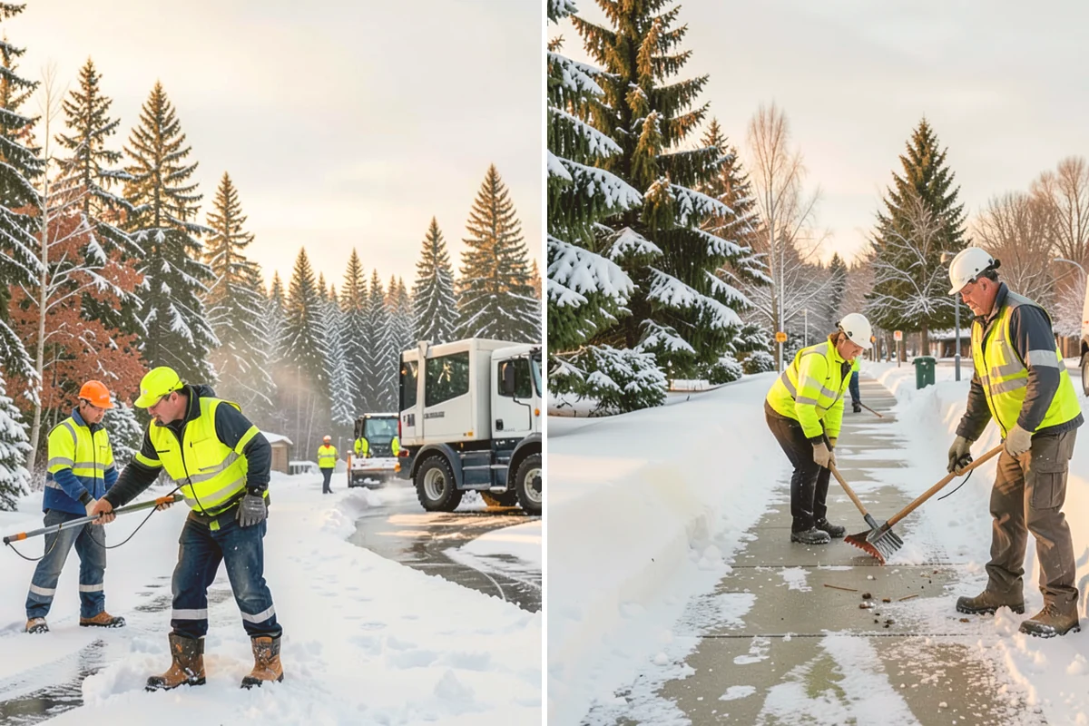 Auto Repair Shop Snow Removal in Brier, Snohomish County, WA - Map bay aprons, drive lanes, and customer parking