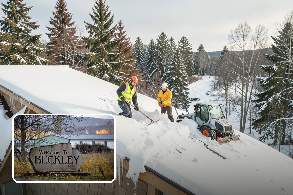 Auto Repair Shop Snow Removal in Buckley, Pierce County, WA - Bay aprons and drive lanes cleared for vehicle access