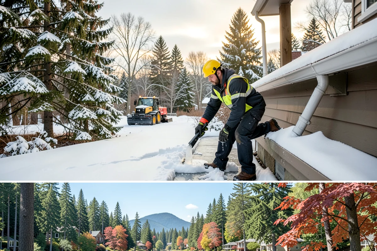 Auto Repair Shop Snow Removal in Covington, King County, WA - Repair shops need clearing December through February when lowland aprons ice over on cold nights.