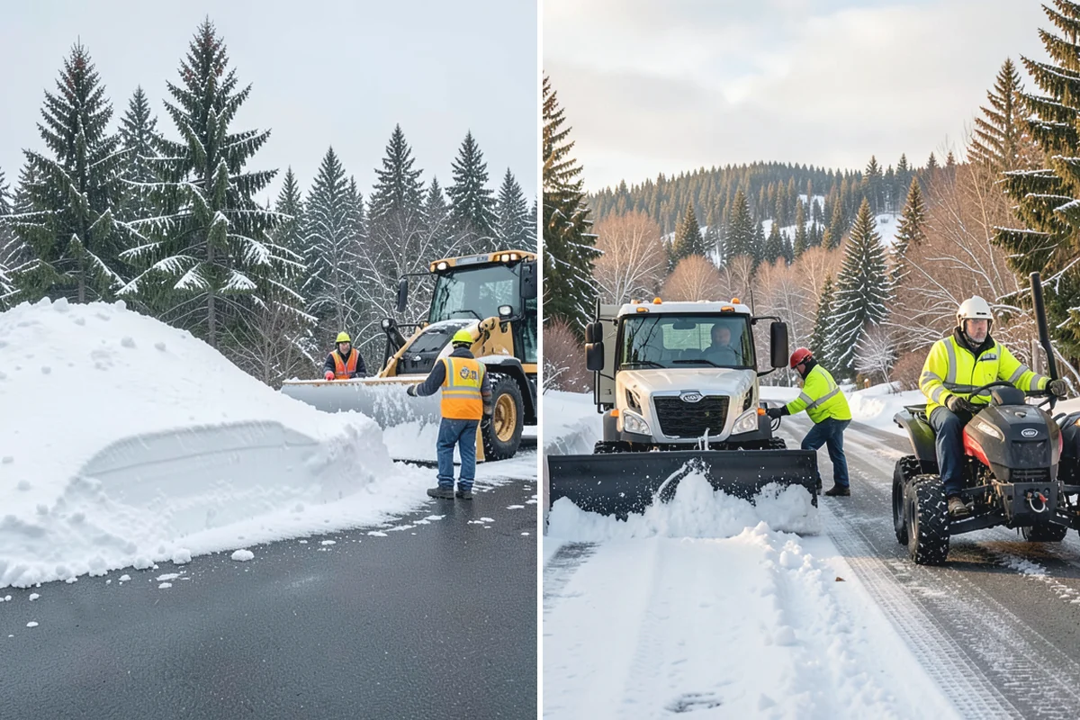 Auto Repair Shop Snow Removal in Darrington, Snohomish County, WA - Map bay aprons, drive lanes, and customer parking