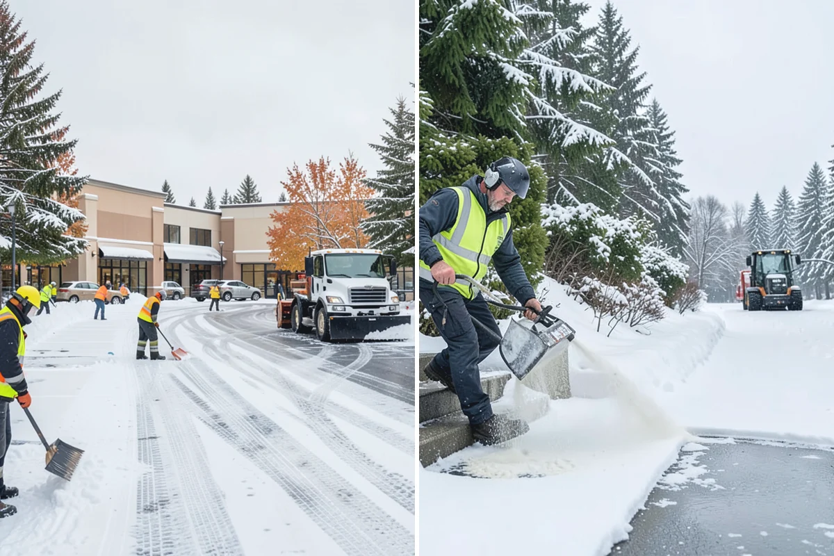 Auto Repair Shop Snow Removal in Des Moines, King County, WA - Map bay aprons, drive lanes, and customer parking