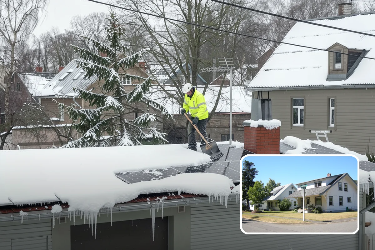 Auto Repair Shop Snow Removal in DuPont, Pierce County, WA - Bay aprons and drive lanes cleared for vehicle access