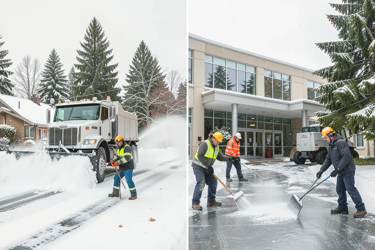 Auto Repair Shop Snow Removal in Duvall, King County, WA - Map bay aprons, drive lanes, and customer parking