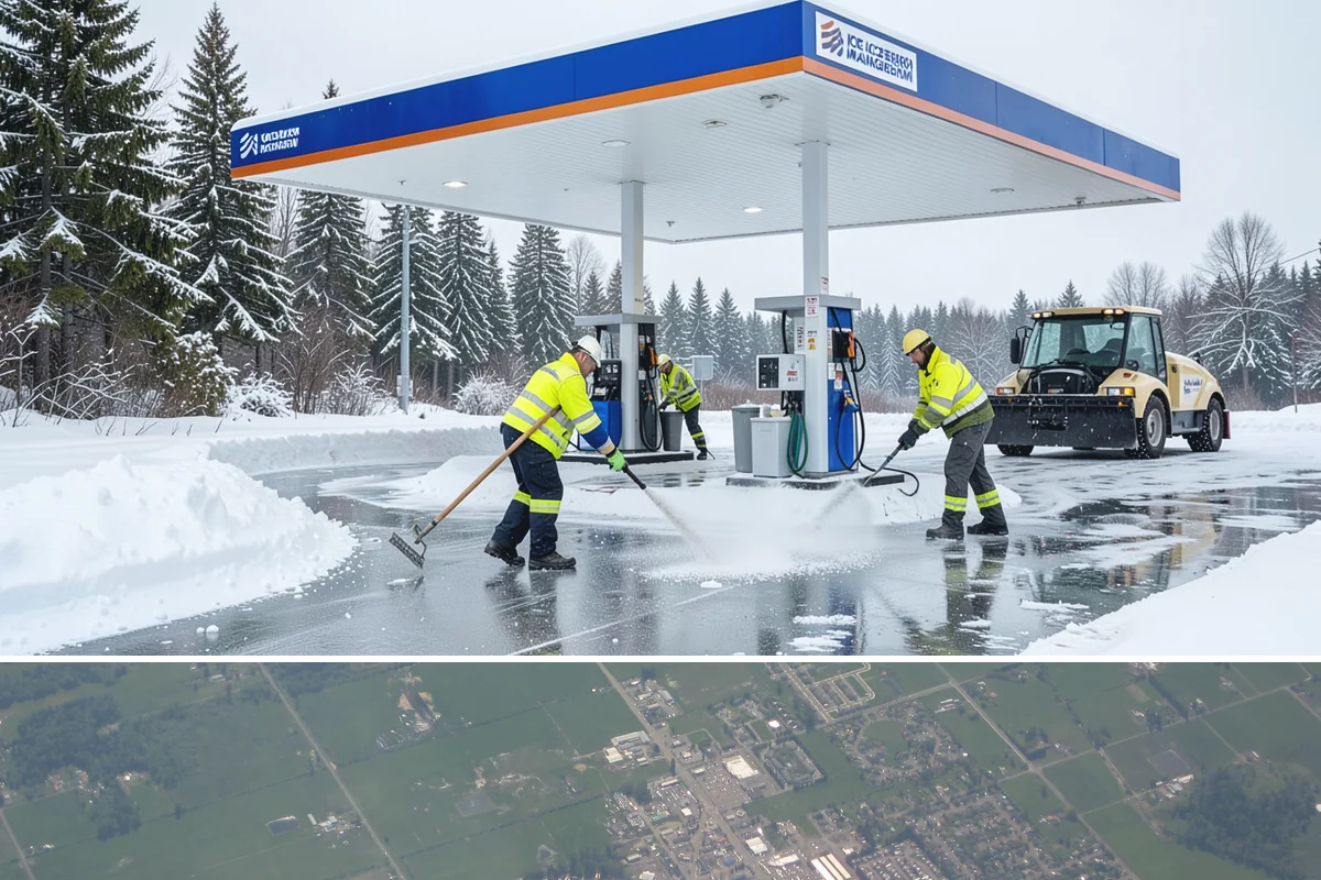 Auto Repair Shop Snow Removal in Enumclaw, King County, WA - Repair shops need clearing December through February when lowland aprons ice over on cold nights.