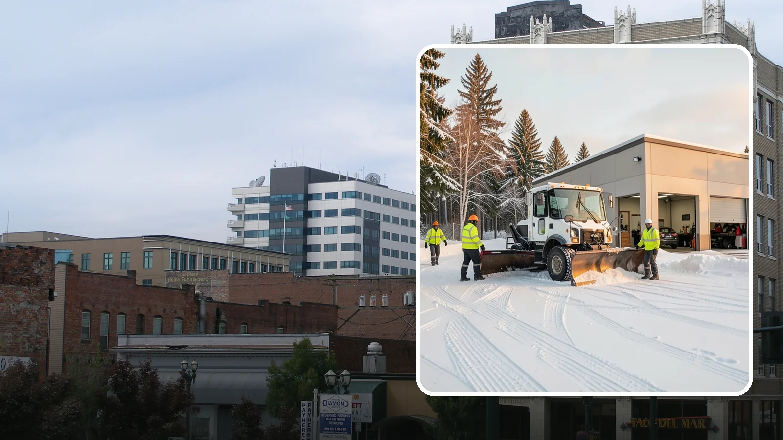 Auto Repair Shop Snow Removal in Everett, Snohomish County, WA - We keep your bay approaches, customer parking, and lot clear so vehicles can get in and out of the shop the moment the snow stops.