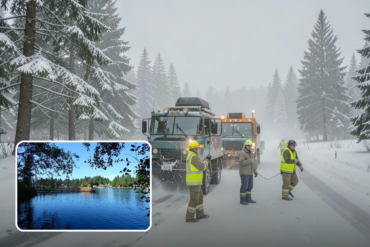 Auto Repair Shop Snow Removal in Federal Way, King County, WA - Bay aprons and drive lanes cleared for vehicle access