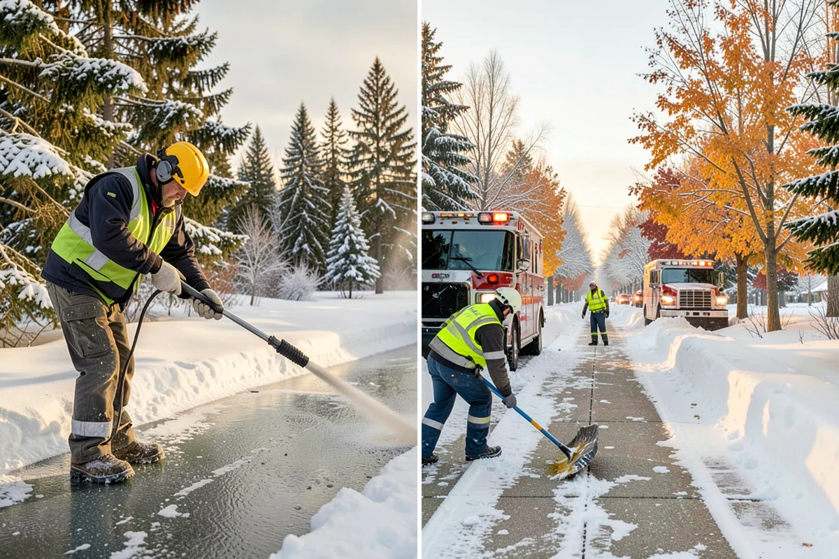 Auto Repair Shop Snow Removal in Federal Way, King County, WA - Map bay aprons, drive lanes, and customer parking