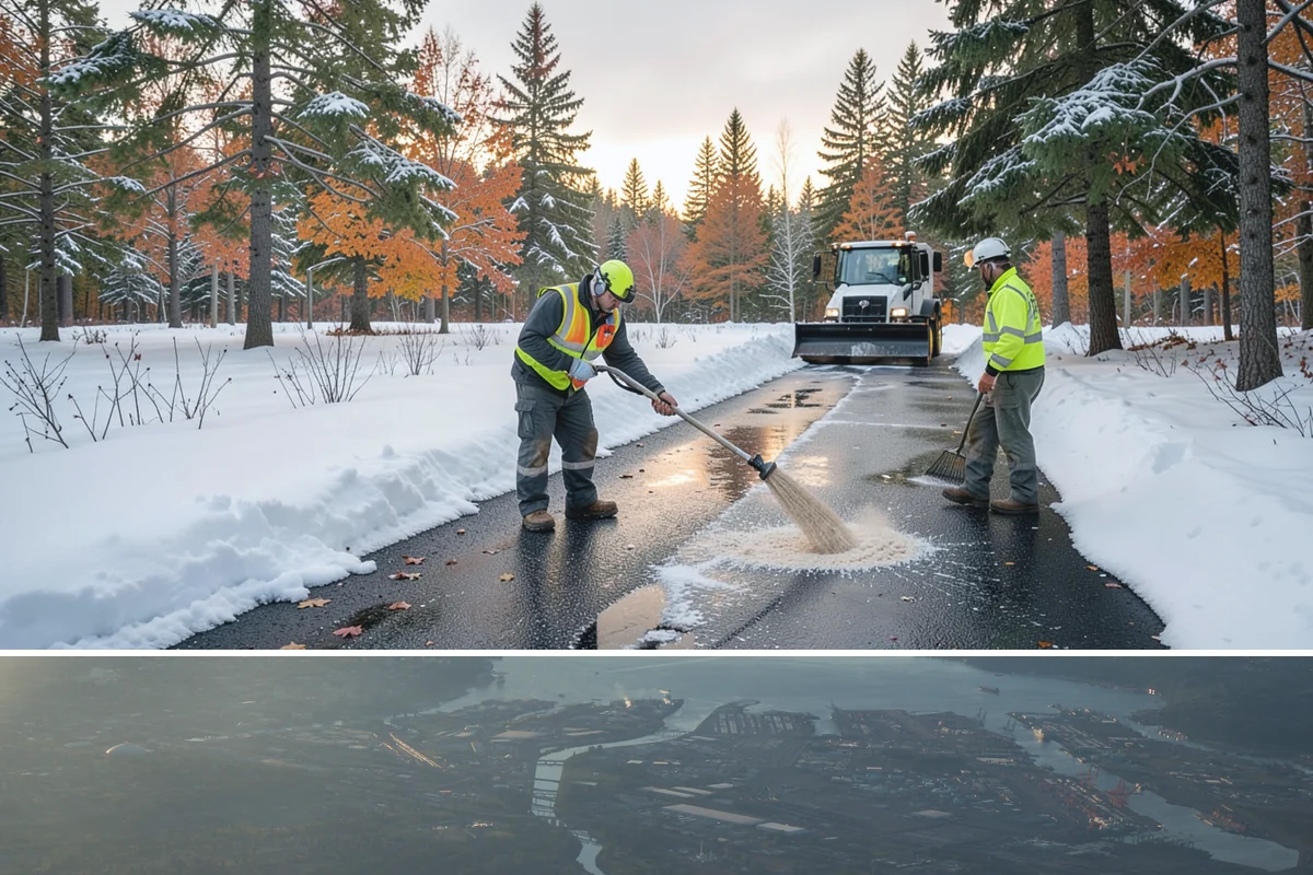 Auto Repair Shop Snow Removal in Fife, Pierce County, WA - Repair shops need clearing December through February when lowland aprons ice over on cold nights.
