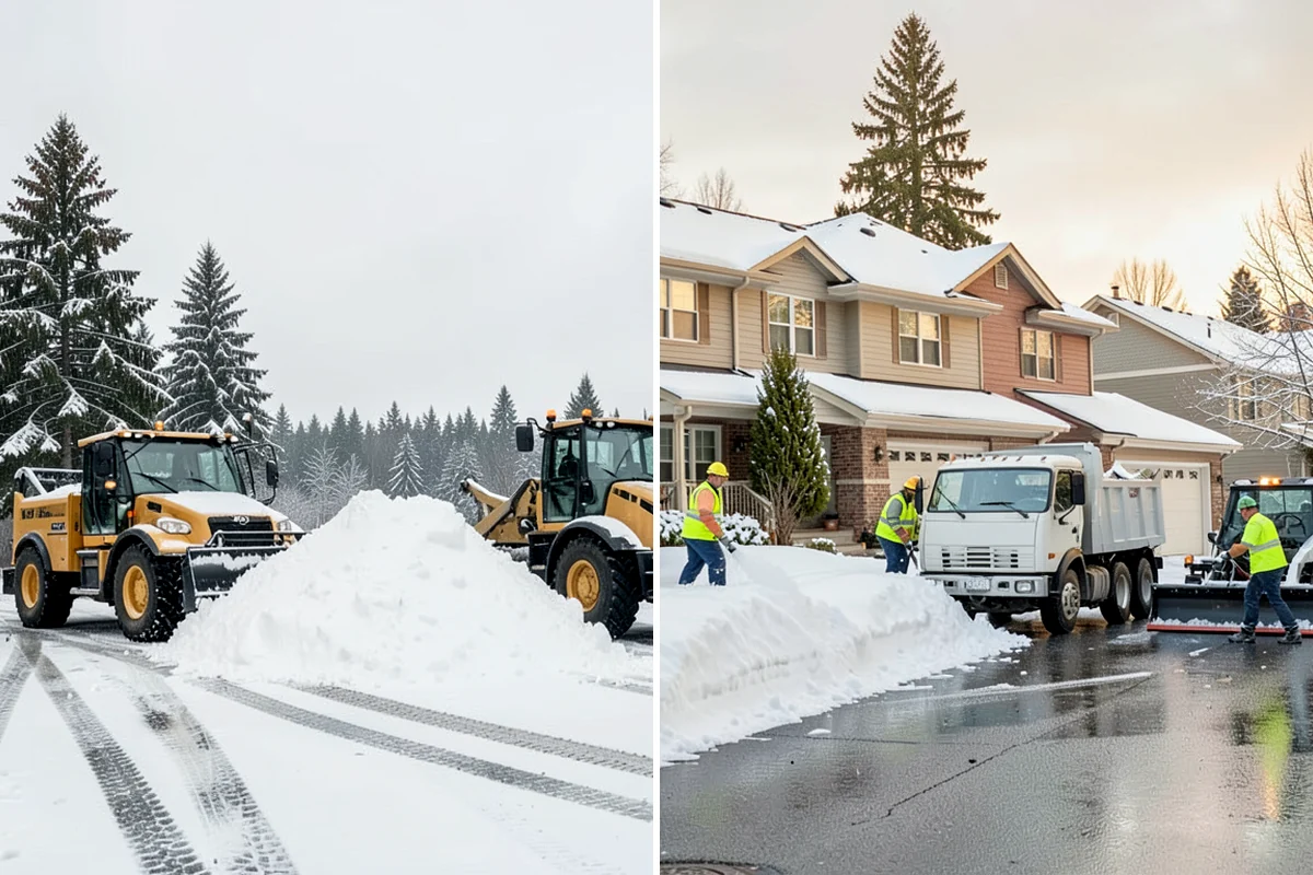 Auto Repair Shop Snow Removal in Fircrest, Pierce County, WA - Map bay aprons, drive lanes, and customer parking