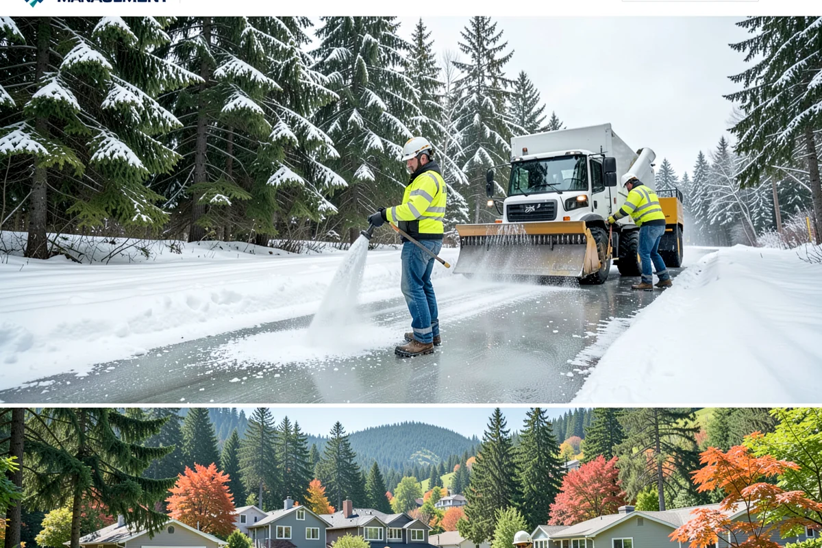 Auto Repair Shop Snow Removal in Fircrest, Pierce County, WA - Repair shops need clearing December through February when lowland aprons ice over on cold nights.