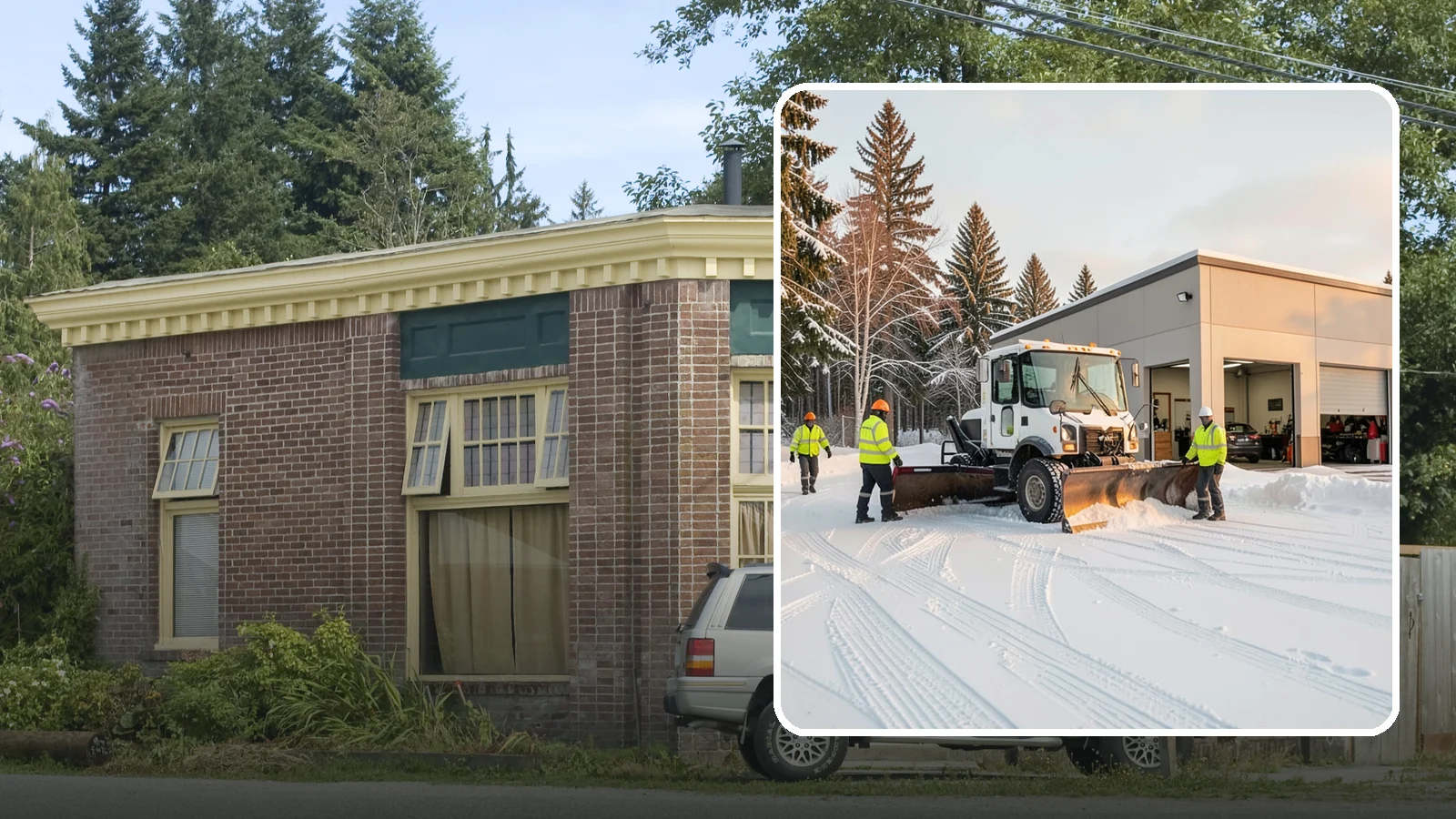 Auto Repair Shop Snow Removal in Hamilton, Skagit County, WA - We keep your bay approaches, customer parking, and lot clear so vehicles can get in and out of the shop the moment the snow stops.