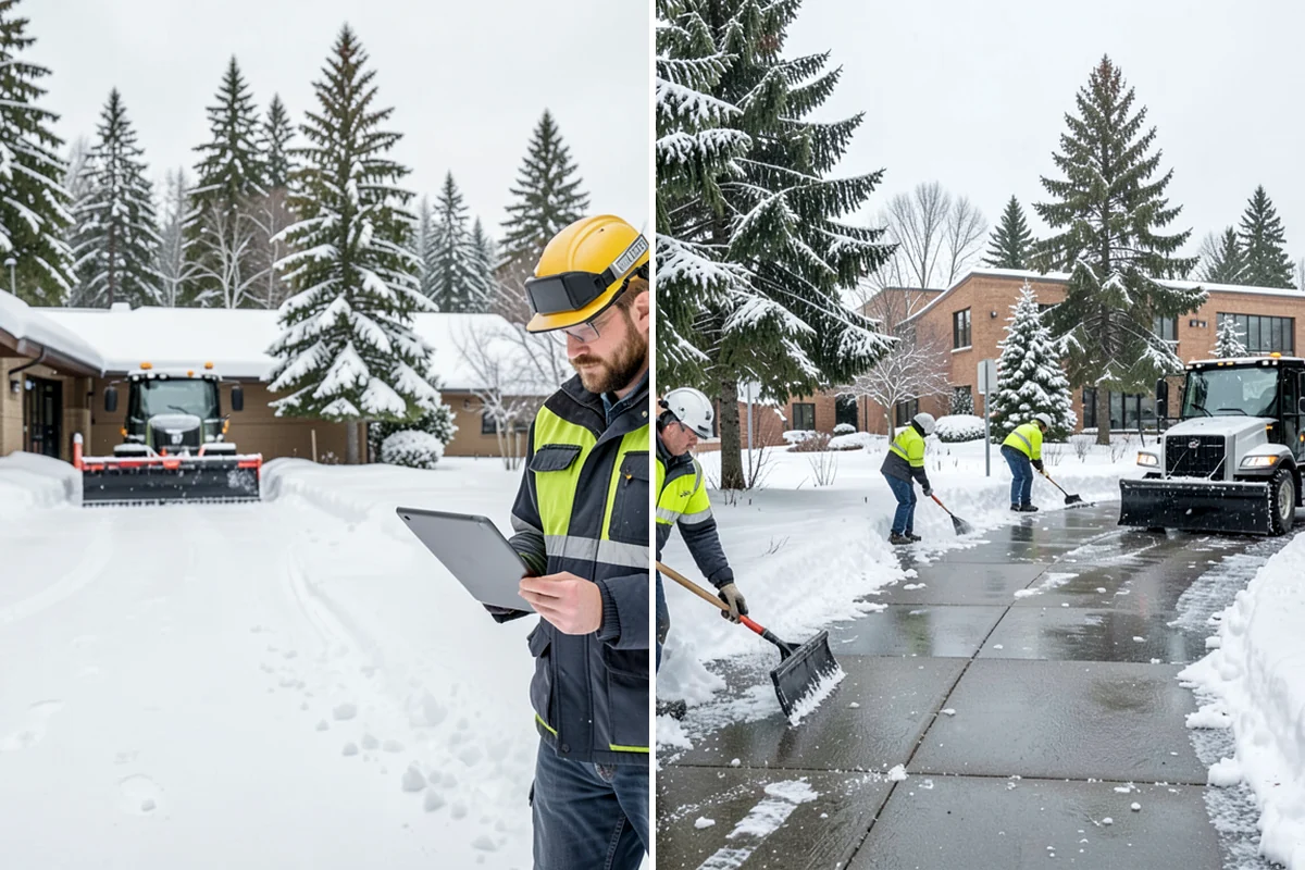Auto Repair Shop Snow Removal in Hunts Point, King County, WA - Map bay aprons, drive lanes, and customer parking