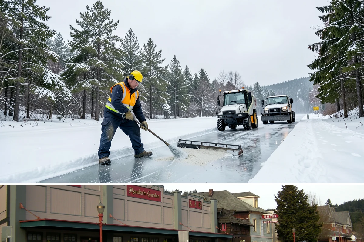 Auto Repair Shop Snow Removal in Issaquah, King County, WA - Repair shops need clearing December through February when lowland aprons ice over on cold nights.
