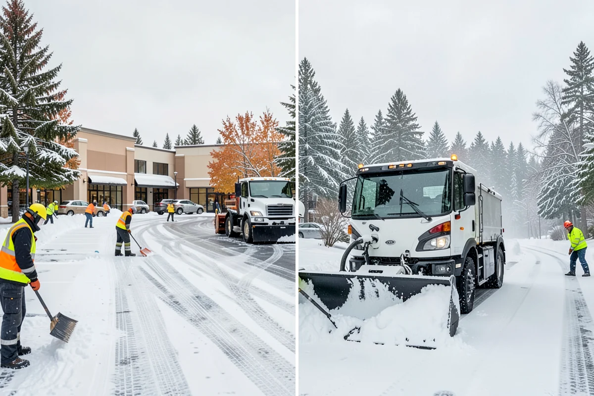 Auto Repair Shop Snow Removal in Kenmore, King County, WA - Map bay aprons, drive lanes, and customer parking