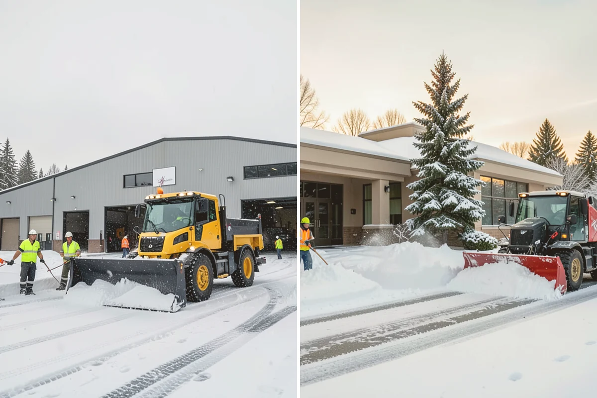 Auto Repair Shop Snow Removal in Kent, King County, WA - Map bay aprons, drive lanes, and customer parking