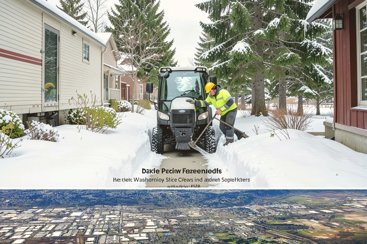 Auto Repair Shop Snow Removal in Kent, King County, WA - Repair shops need clearing December through February when lowland aprons ice over on cold nights.