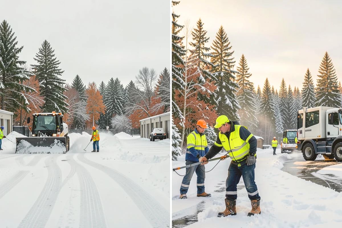 Auto Repair Shop Snow Removal in Kirkland, King County, WA - Map bay aprons, drive lanes, and customer parking