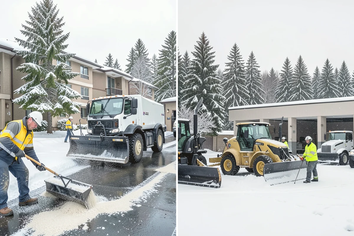 Auto Repair Shop Snow Removal in La Conner, Skagit County, WA - Map bay aprons, drive lanes, and customer parking