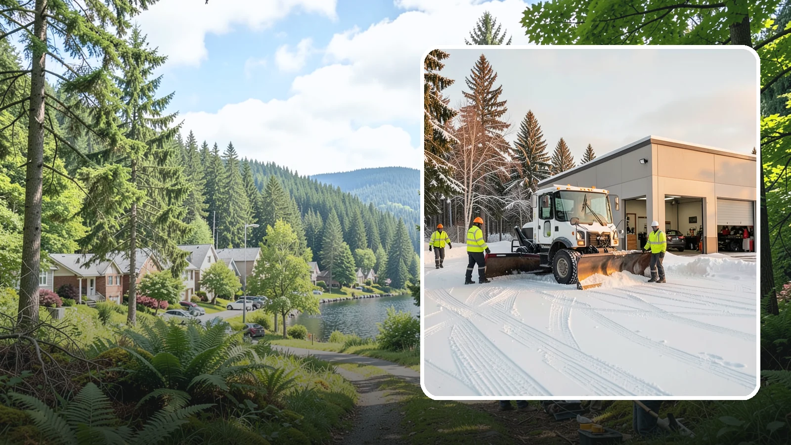 Auto Repair Shop Snow Removal in Lake Forest Park, King County, WA - We keep your bay approaches, customer parking, and lot clear so vehicles can get in and out of the shop the moment the snow stops.