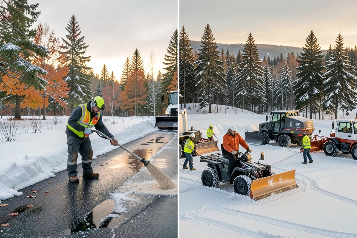 Auto Repair Shop Snow Removal in Lake Forest Park, King County, WA - Map bay aprons, drive lanes, and customer parking