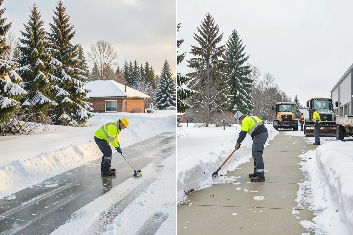 Auto Repair Shop Snow Removal in Lake Stevens, Snohomish County, WA - Map bay aprons, drive lanes, and customer parking