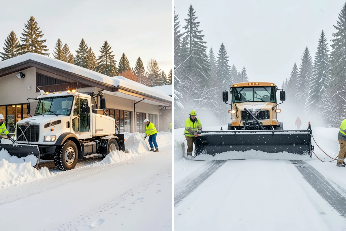 Auto Repair Shop Snow Removal in Lyman, Skagit County, WA - Map bay aprons, drive lanes, and customer parking