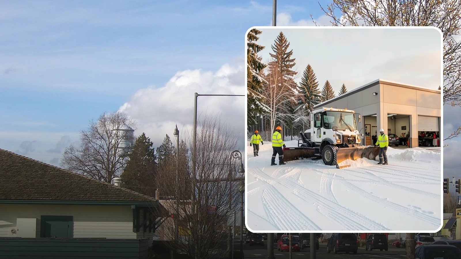 Auto Repair Shop Snow Removal in Marysville, Snohomish County, WA - We keep your bay approaches, customer parking, and lot clear so vehicles can get in and out of the shop the moment the snow stops.