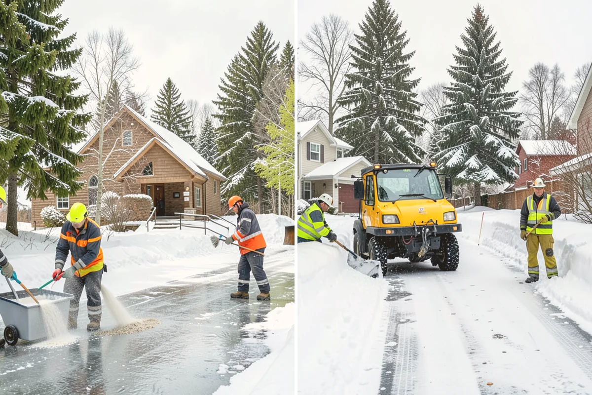 Auto Repair Shop Snow Removal in Milton, King County, WA - Map bay aprons, drive lanes, and customer parking