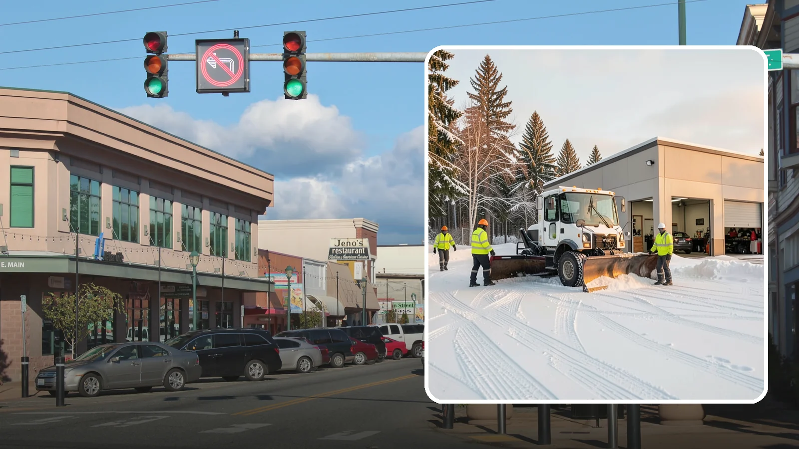 Auto Repair Shop Snow Removal in Monroe, Snohomish County, WA - We keep your bay approaches, customer parking, and lot clear so vehicles can get in and out of the shop the moment the snow stops.