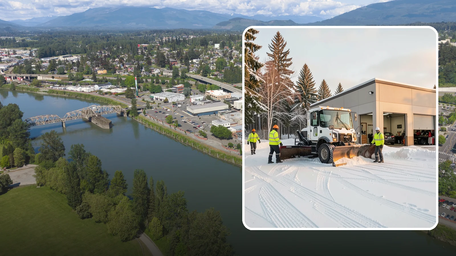 Auto Repair Shop Snow Removal in Mount Vernon, Skagit County, WA - We keep your bay approaches, customer parking, and lot clear so vehicles can get in and out of the shop the moment the snow stops.