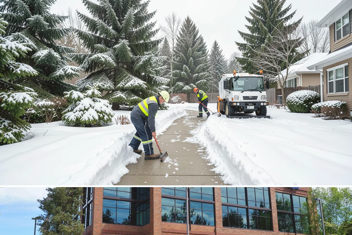 Auto Repair Shop Snow Removal in Mountlake Terrace, Snohomish County, WA - Repair shops need clearing December through February when lowland aprons ice over on cold nights.