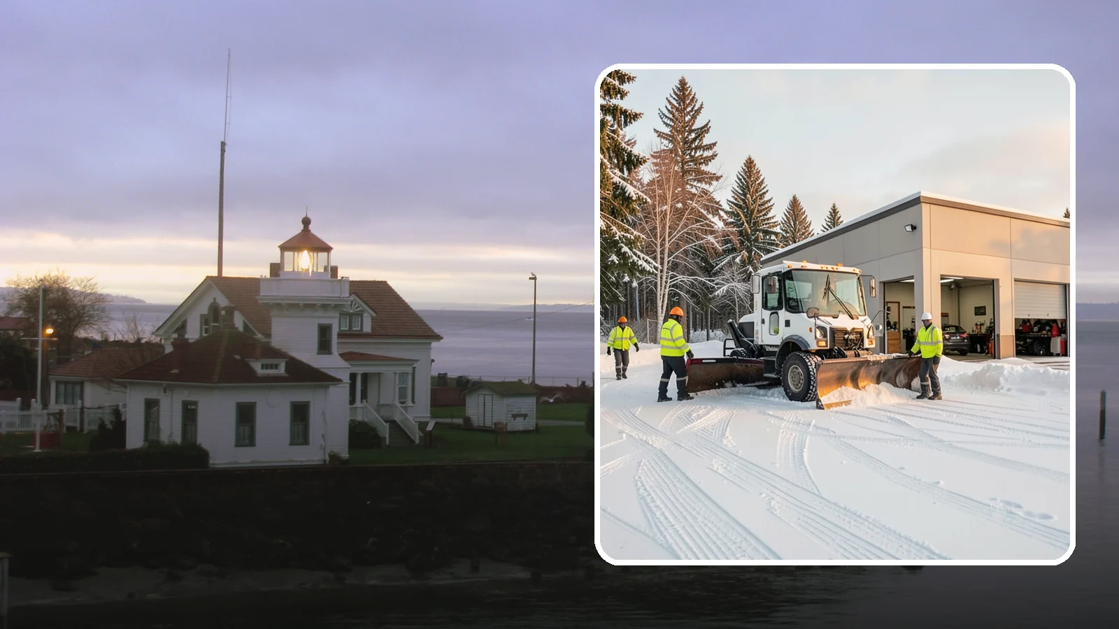 Auto Repair Shop Snow Removal in Mukilteo, Snohomish County, WA - We keep your bay approaches, customer parking, and lot clear so vehicles can get in and out of the shop the moment the snow stops.