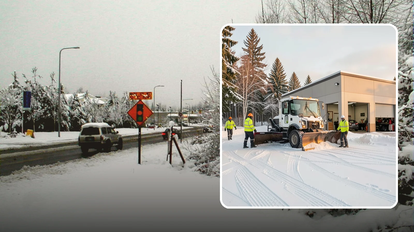 Auto Repair Shop Snow Removal in Newcastle, King County, WA - We keep your bay approaches, customer parking, and lot clear so vehicles can get in and out of the shop the moment the snow stops.